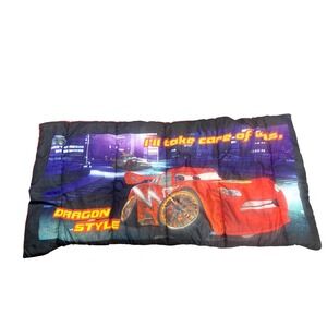 Kids Sleeping Bag Dragon Style Race Car Print Blue Red Sleeping Bag